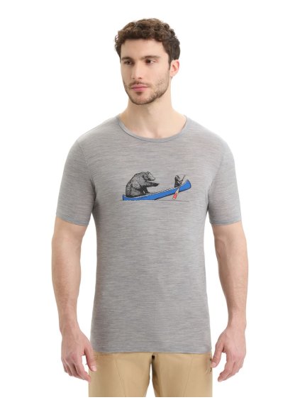 ICEBREAKER Mens Tech Lite II SS Tee Canoe Companions, Metro Heather_2