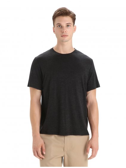 ICEBREAKER Mens Merino Linen SS Tee, Black_2