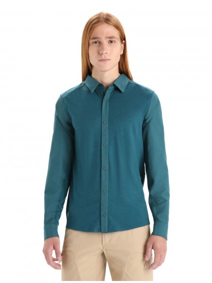 ICEBREAKER Mens Hike LS Top, Green Glory_2