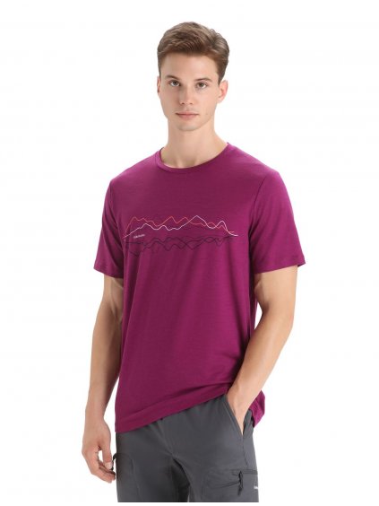 ICEBREAKER Mens Tech Lite II SS Tee Icebreaker, Go Berry_2