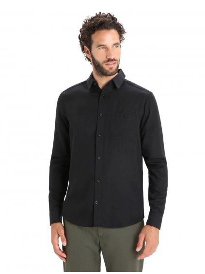 ICEBREAKER Mens Steveston LS Shirt, Black_2