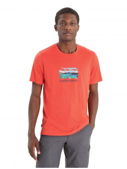 ICEBREAKER Mens Tech Lite II SS Tee Trailhead, Vibrant Earth_2