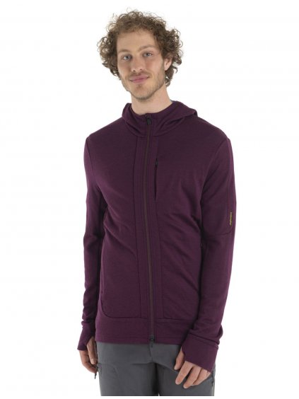 ICEBREAKER Mens Quantum III LS Zip Hood, Nightshade_3