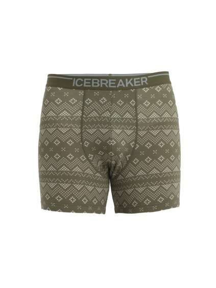 ICEBREAKER Mens Mer 150 Anatomica Boxers First Snow, Loden/Snow/Aop