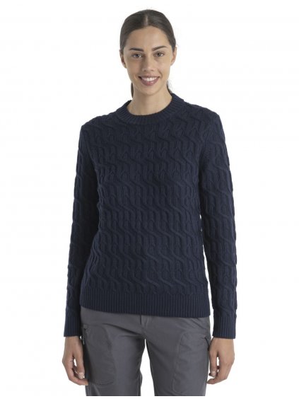 FW23 Women Merino Cable Knit Crewe Sweater 0a56tw401 1