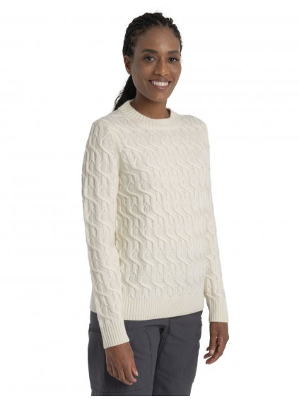 FW23 Women Merino Cable Knit Crewe Sweater 0A56TW000 1