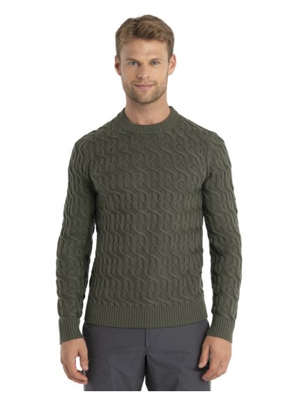 FW23 Men Merino Cable Knit Crewe Sweater 0A56S5069 1