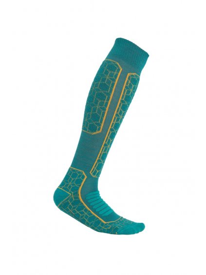 ICEBREAKER Wmns Ski+ Medium OTC Alpine Geo, Flux Green/Solar