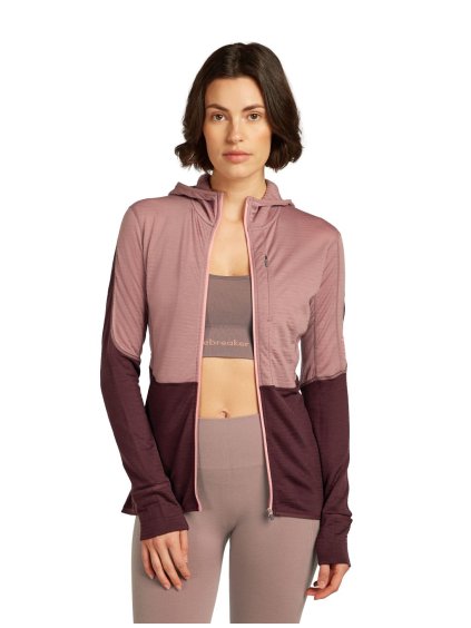 FW25 BM W Women Merino Blend 200 RealFleece Descender LS Zip Hoodie BA56YN0JP 01 01