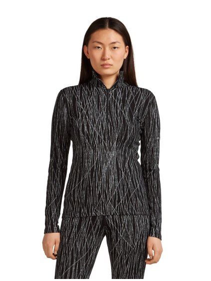 FW25 BM W Women Merino 260 Tech Vertex LS Half Zip Delta Lines AOP 0A57BO672 01 01