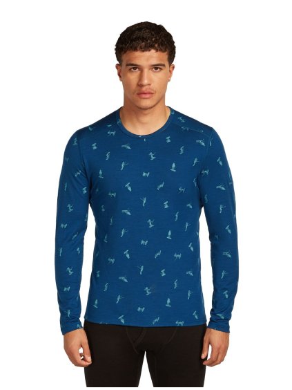 FW25 BM W Men Merino 200 Oasis LS Crewe Snow Day AOP 0A57BE0H8 01 01