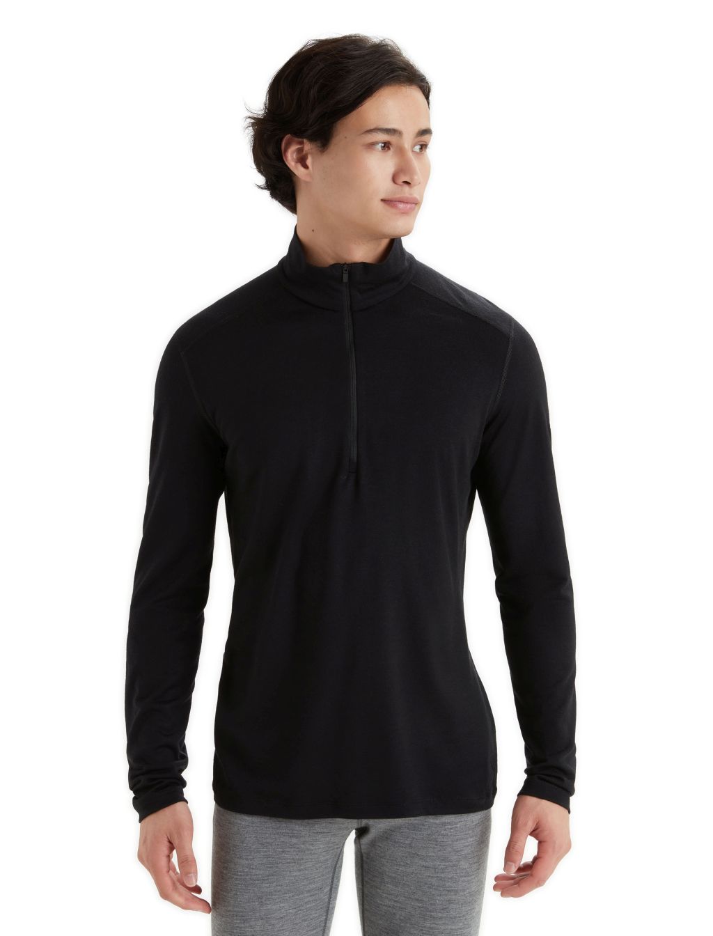 Pánské triko ICEBREAKER Mens 200 Oasis LS Half Zip, Black velikost: L