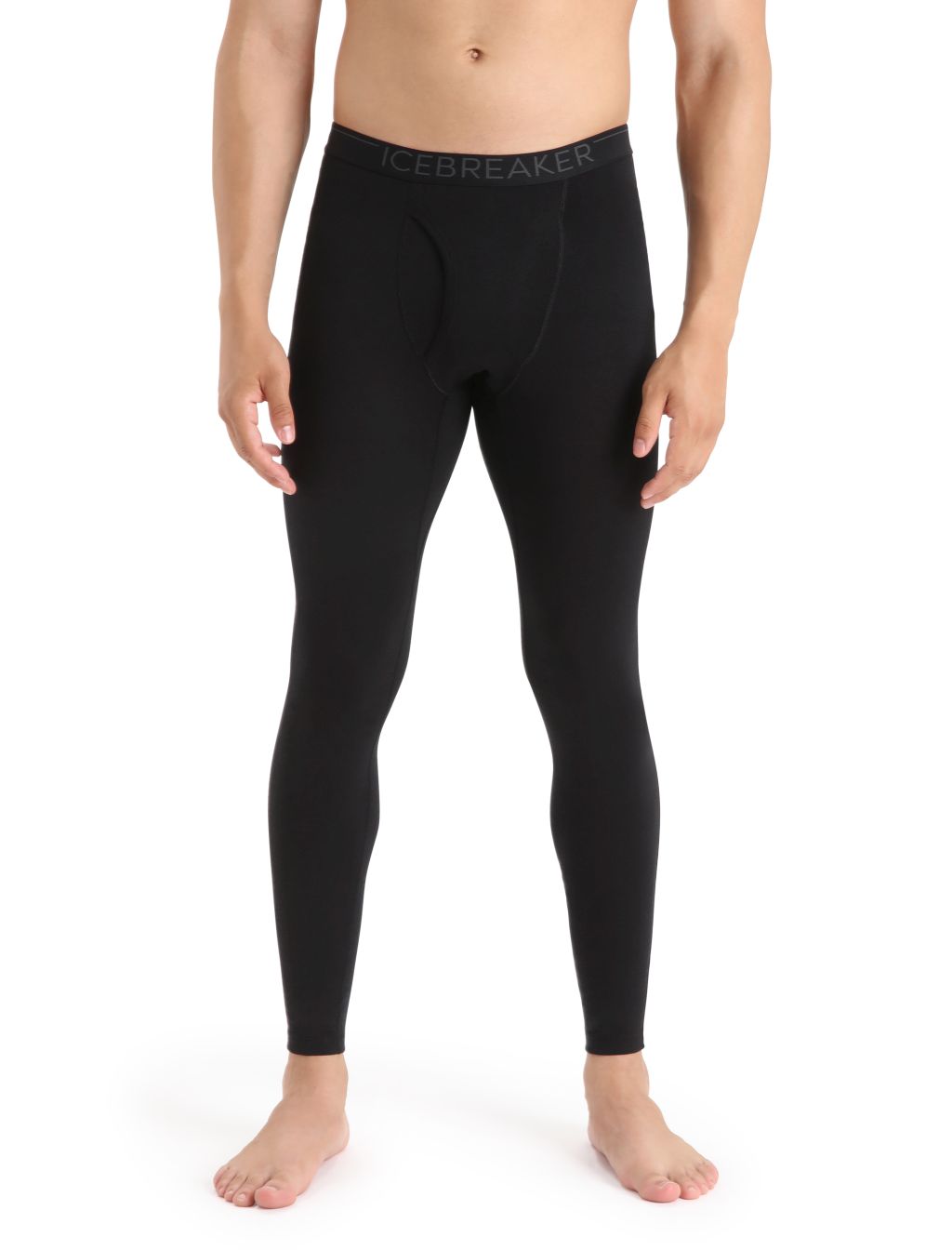 Pánské spodky ICEBREAKER Mens 200 Oasis Leggings w Fly, Black velikost: M