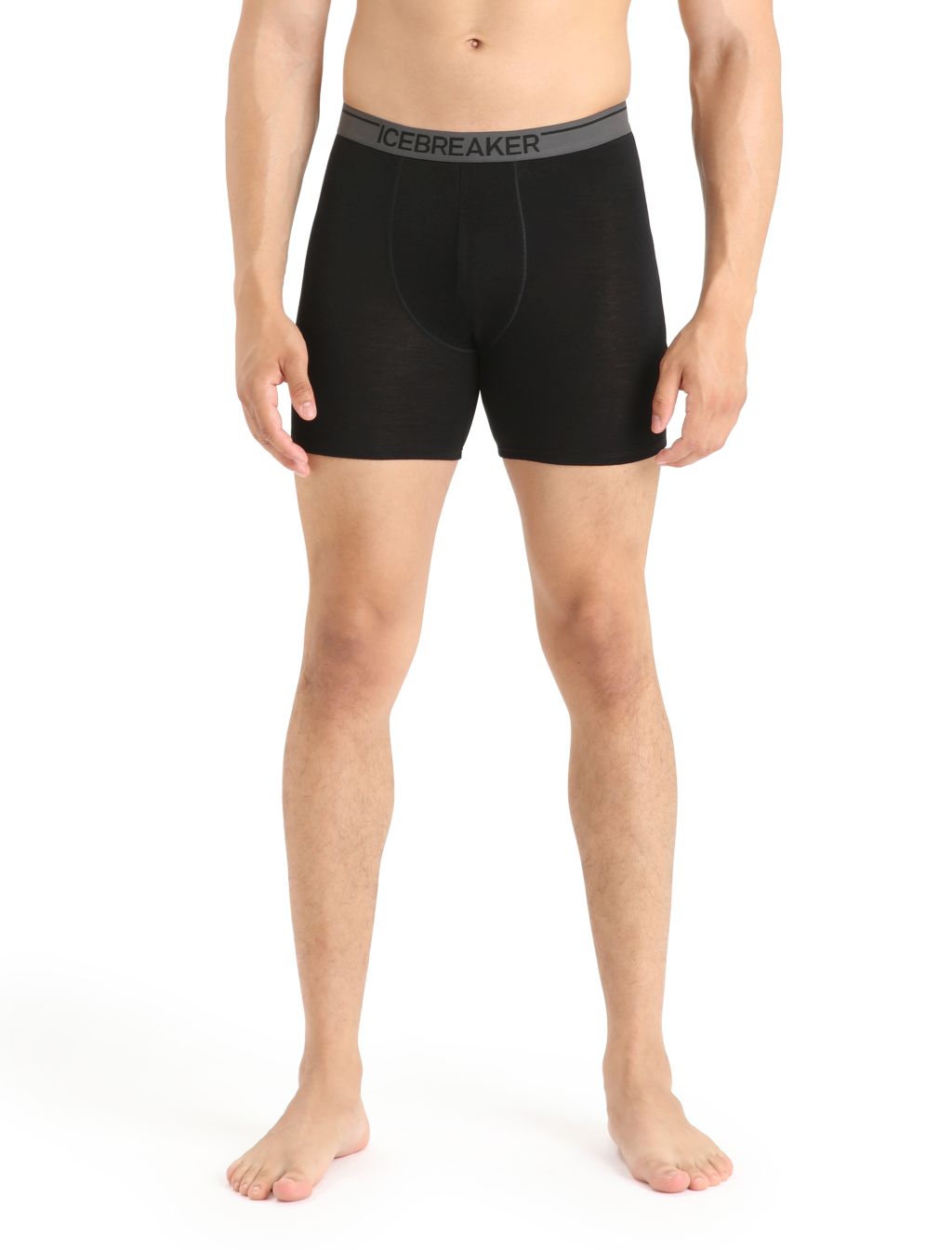 Pánské boxerky ICEBREAKER Mens Anatomica Long Boxers, Black velikost: L