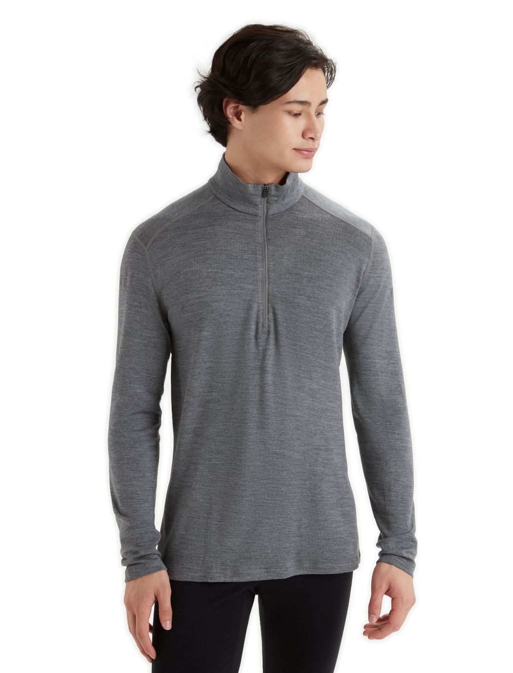 Pánské triko ICEBREAKER Mens 260 Tech LS Half Zip, Gritstone Heather velikost: S