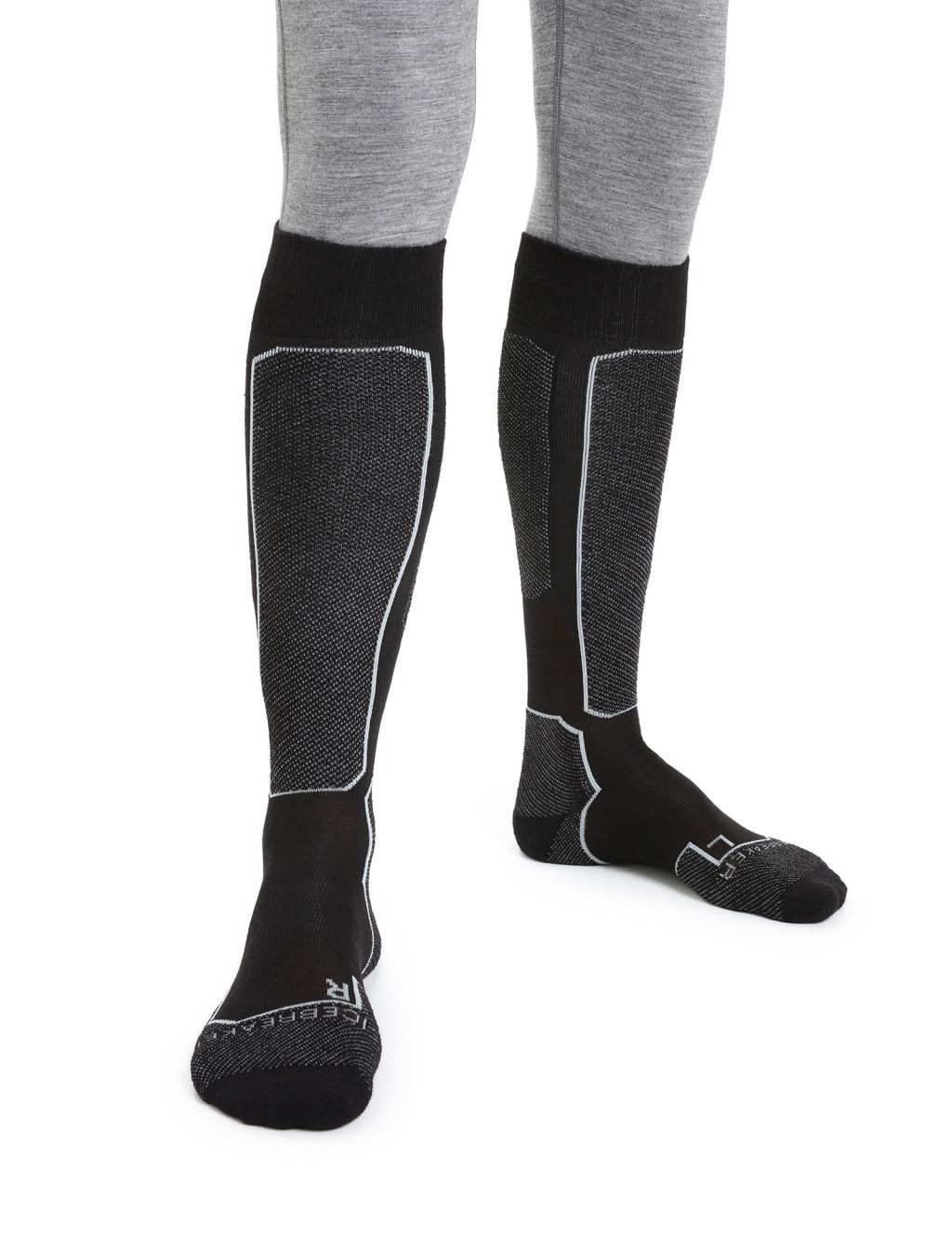 Pánské merino ponožky ICEBREAKER Mens Ski+ Light OTC, Black velikost: 44,5-46,5 (L)