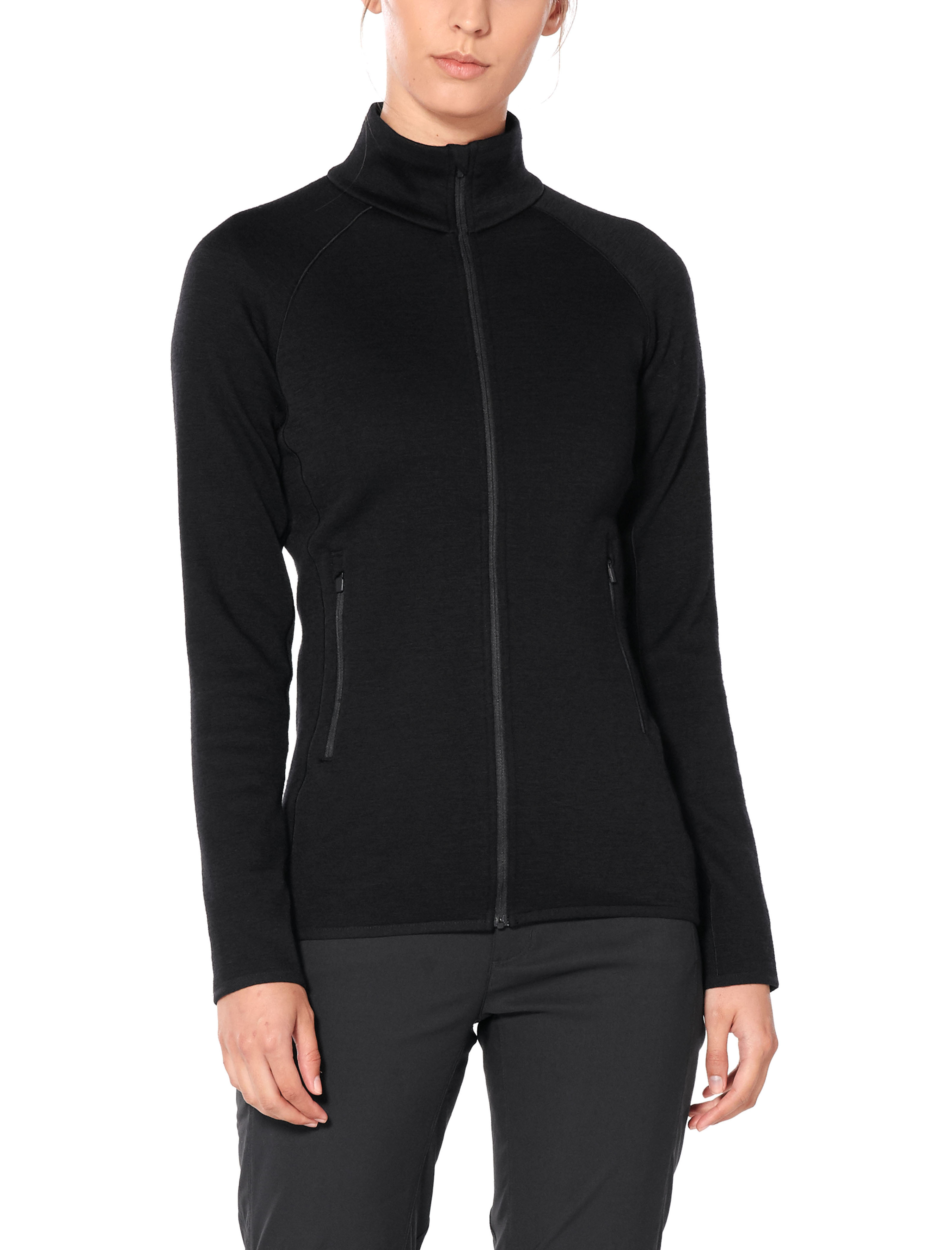 Dámská mikina ICEBREAKER Wmns Elemental LS Zip, Black velikost: XL