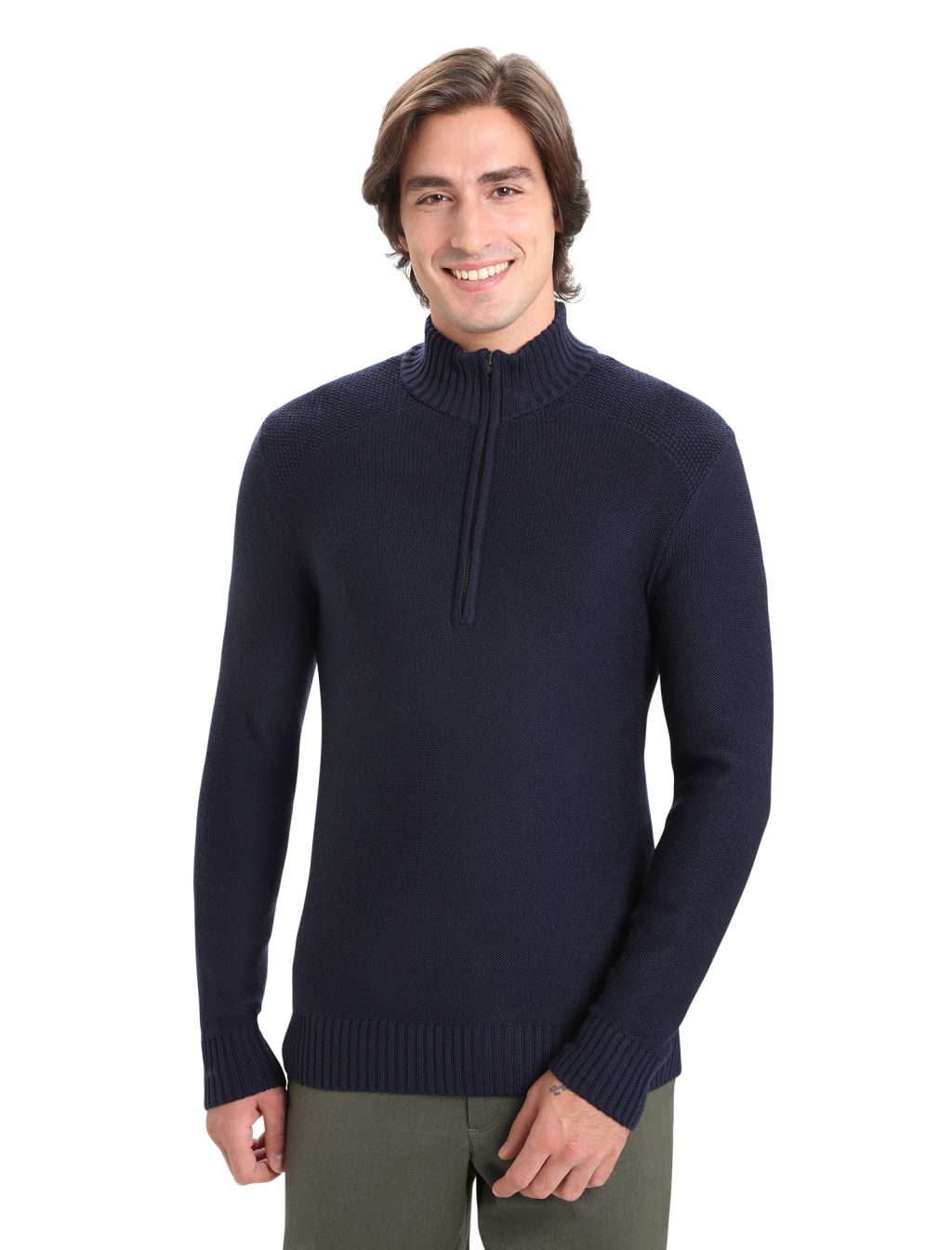 Pánský svetr ICEBREAKER Mens Waypoint LS Half Zip, Midnight Navy velikost: L