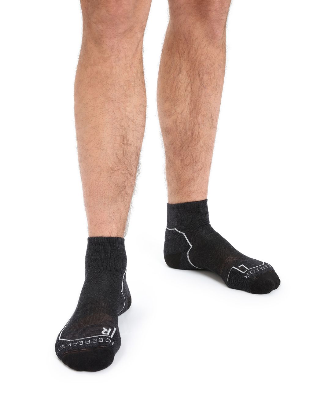 Pánské merino ponožky ICEBREAKER Mens Hike+ Light Mini, Jet Heather velikost: 44,5-46,5 (L)