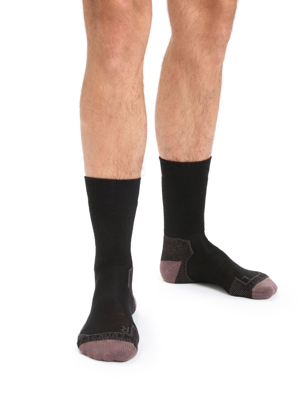 Pánské merino ponožky ICEBREAKER Mens Hike+ Medium Crew, Black/Mink/Monsoon velikost: 39-41,5 (S)
