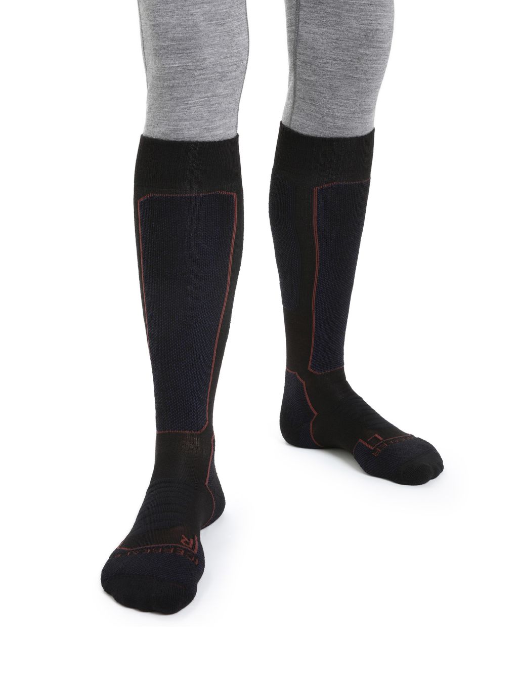 Pánské merino ponožky ICEBREAKER Mens Ski+ Medium OTC, Black/Royal Navy/Espresso velikost: 39-41,5 (S)