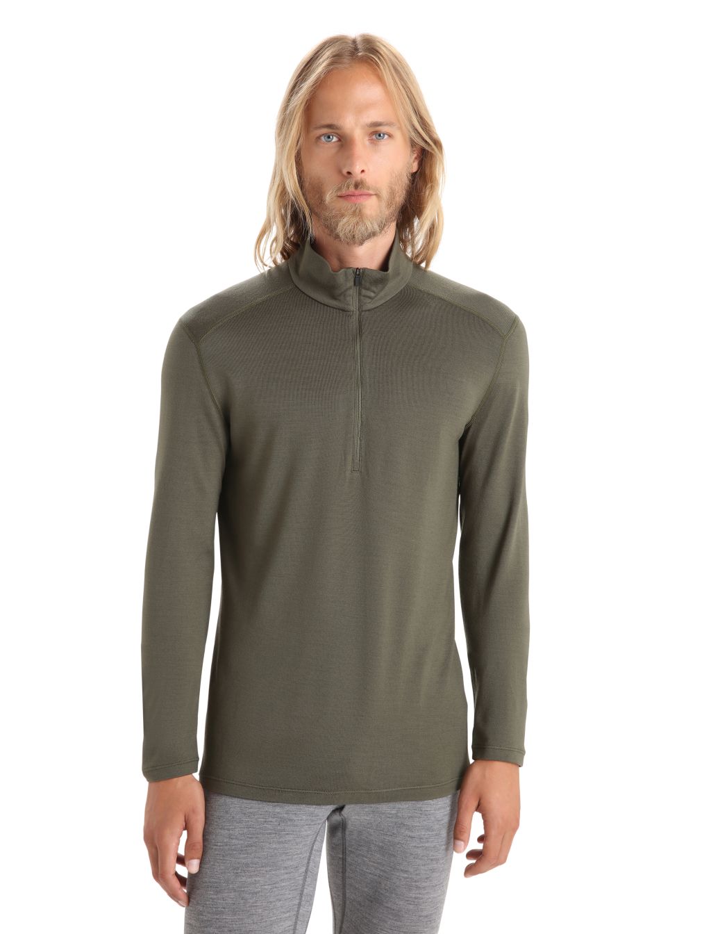 Pánské triko dlouhý rukáv ICEBREAKER Mens 260 Tech LS Half Zip, Loden velikost: XL