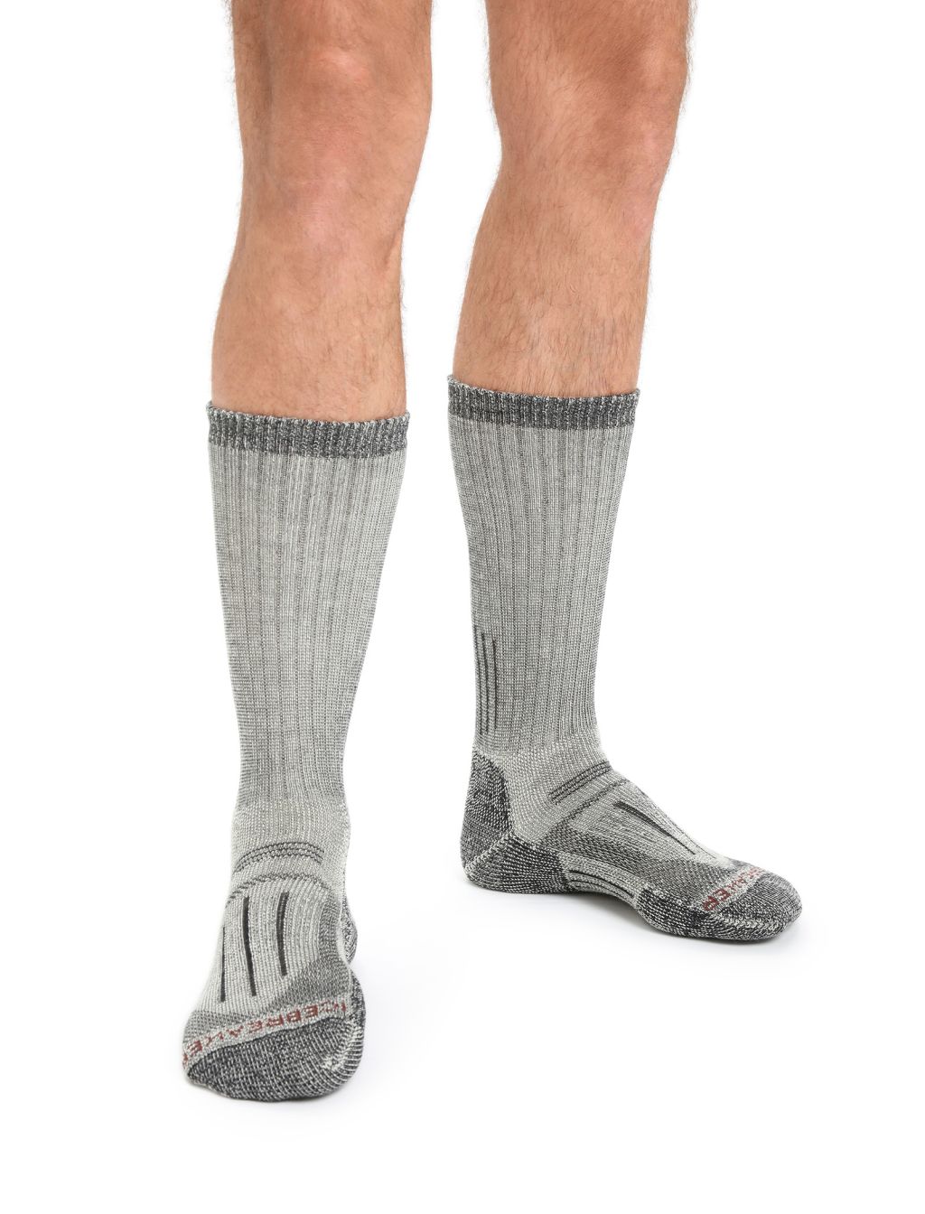 Pánské merino ponožky ICEBREAKER Mens Mountaineer Mid Calf, Jet Heather/Espresso velikost: 44,5-46,5 (L)