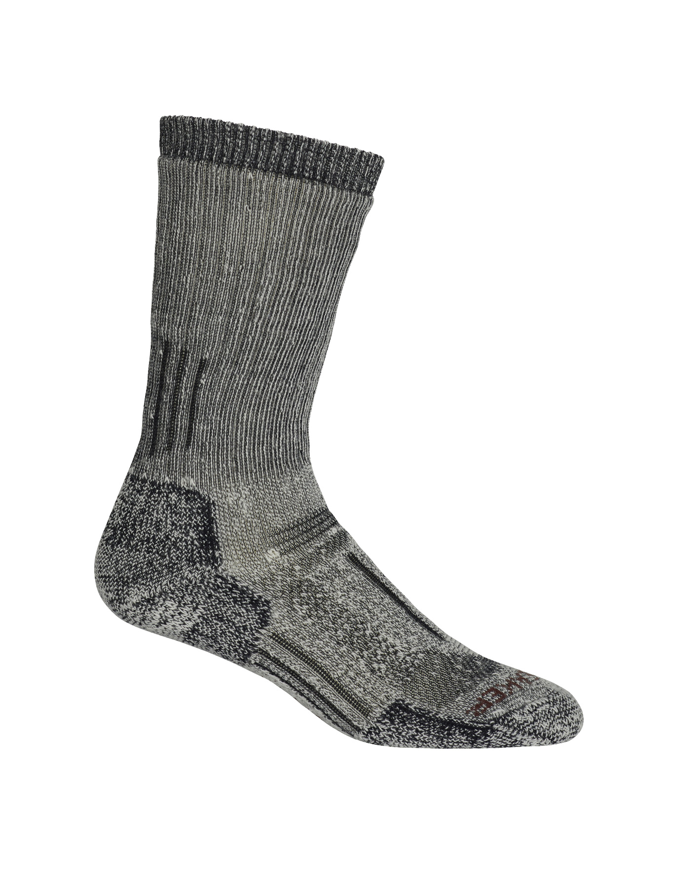 Dámské merino ponožky ICEBREAKER Wmns Mountaineer Mid Calf, Jet Heather/Espresso velikost: 38-40 (M)