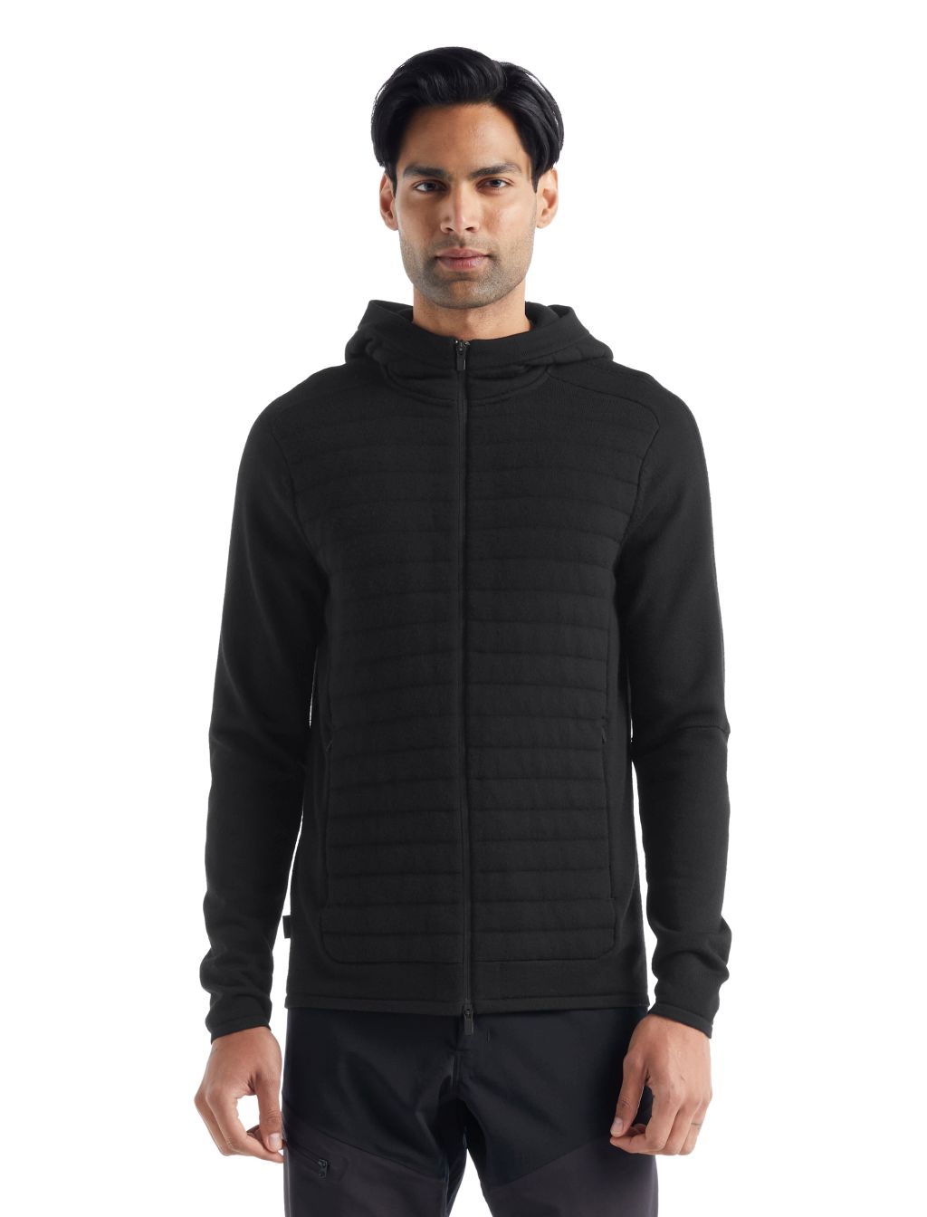 Pánský svetr ICEBREAKER Mens ZoneKnit Insulated LS Zip Hoodie, Black velikost: L