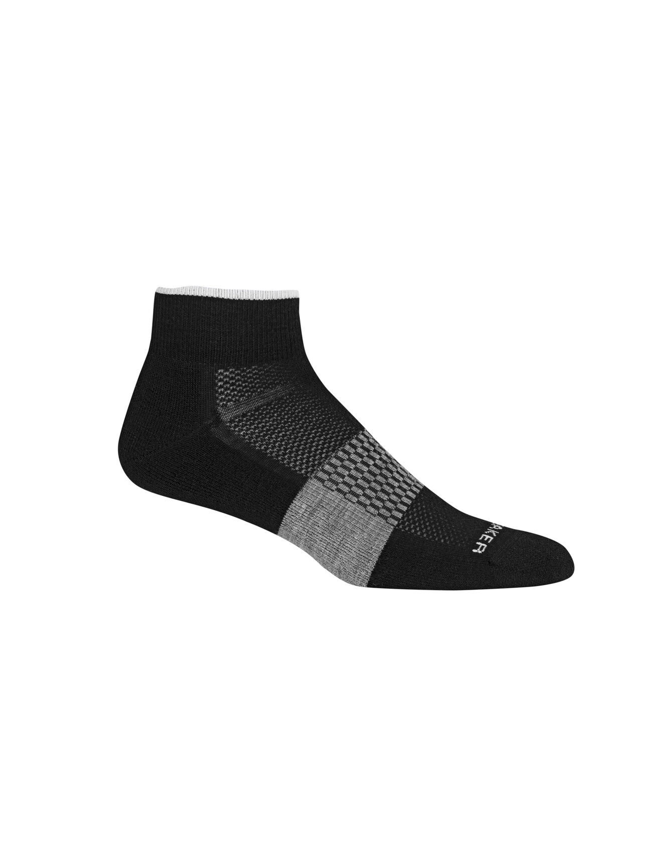 Pánské merino ponožky ICEBREAKER Mens Multisport Light Mini, Black/Snow/Metro Heather velikost: 44,5-46,5 (L)