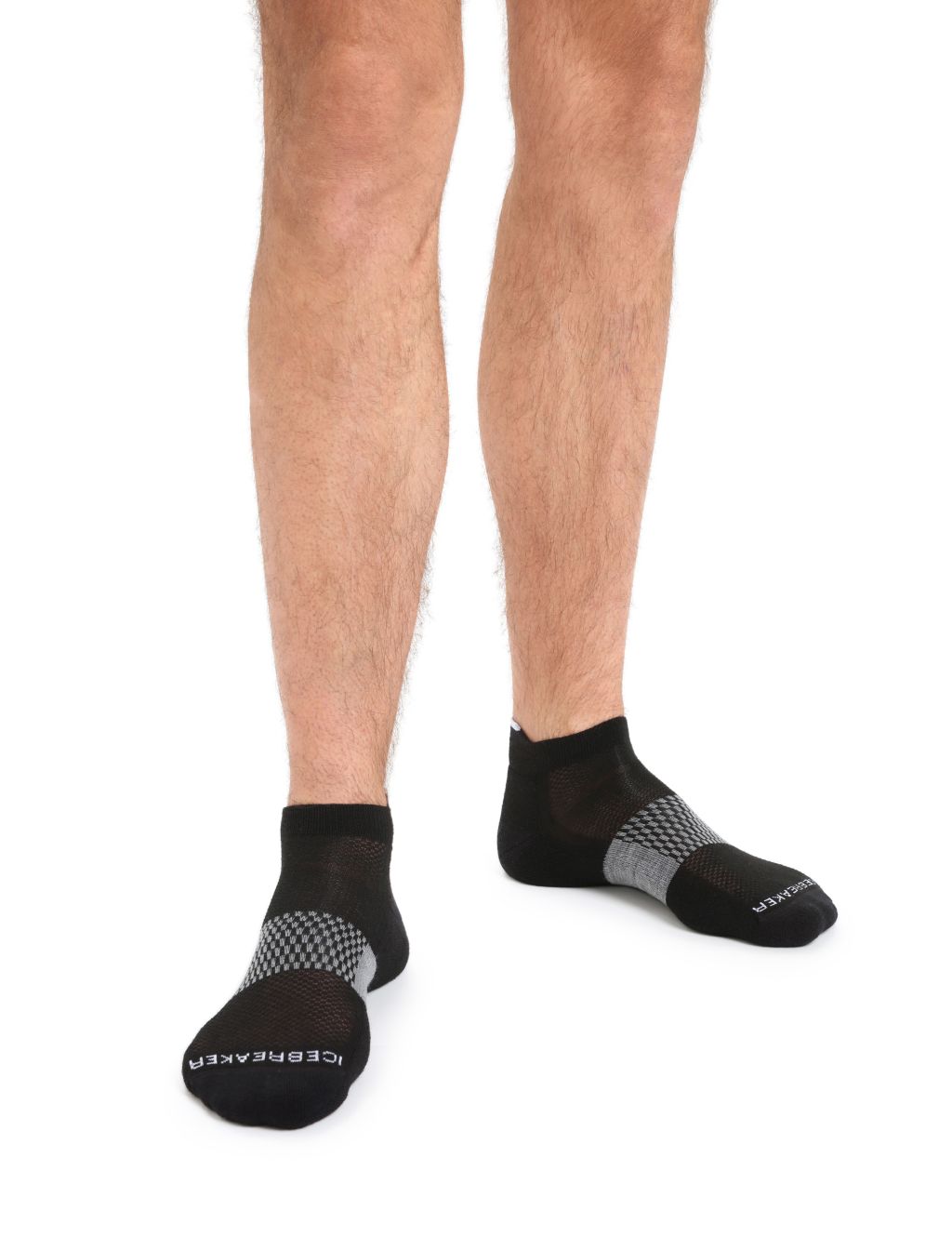 Pánské merino ponožky ICEBREAKER Mens Multisport Light Micro, Black/Snow/Metro Heather velikost: 44,5-46,5 (L)
