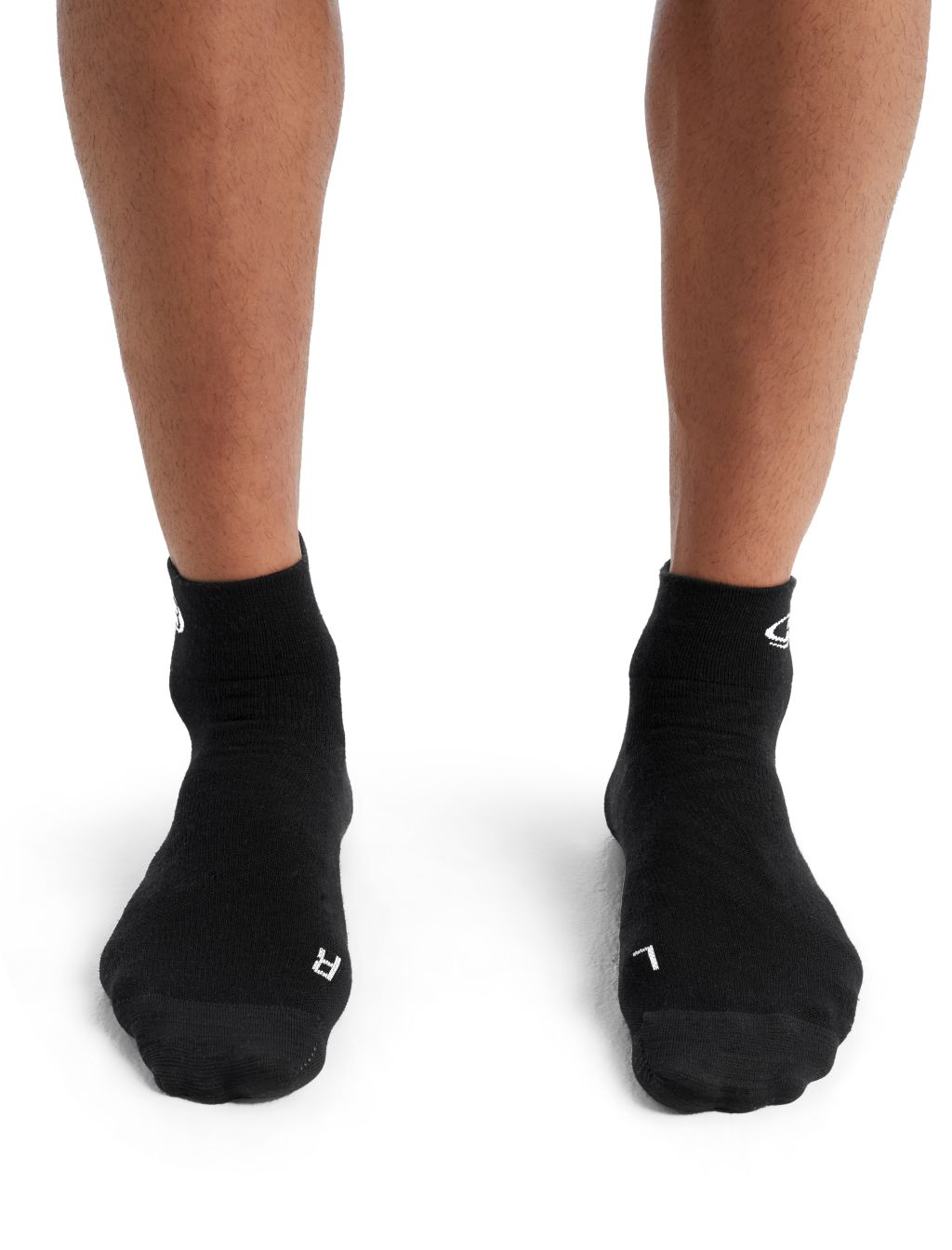 Pánské merino ponožky ICEBREAKER Mens Run+ Ultralight Mini, Black/Snow velikost: 39-41,5 (S)