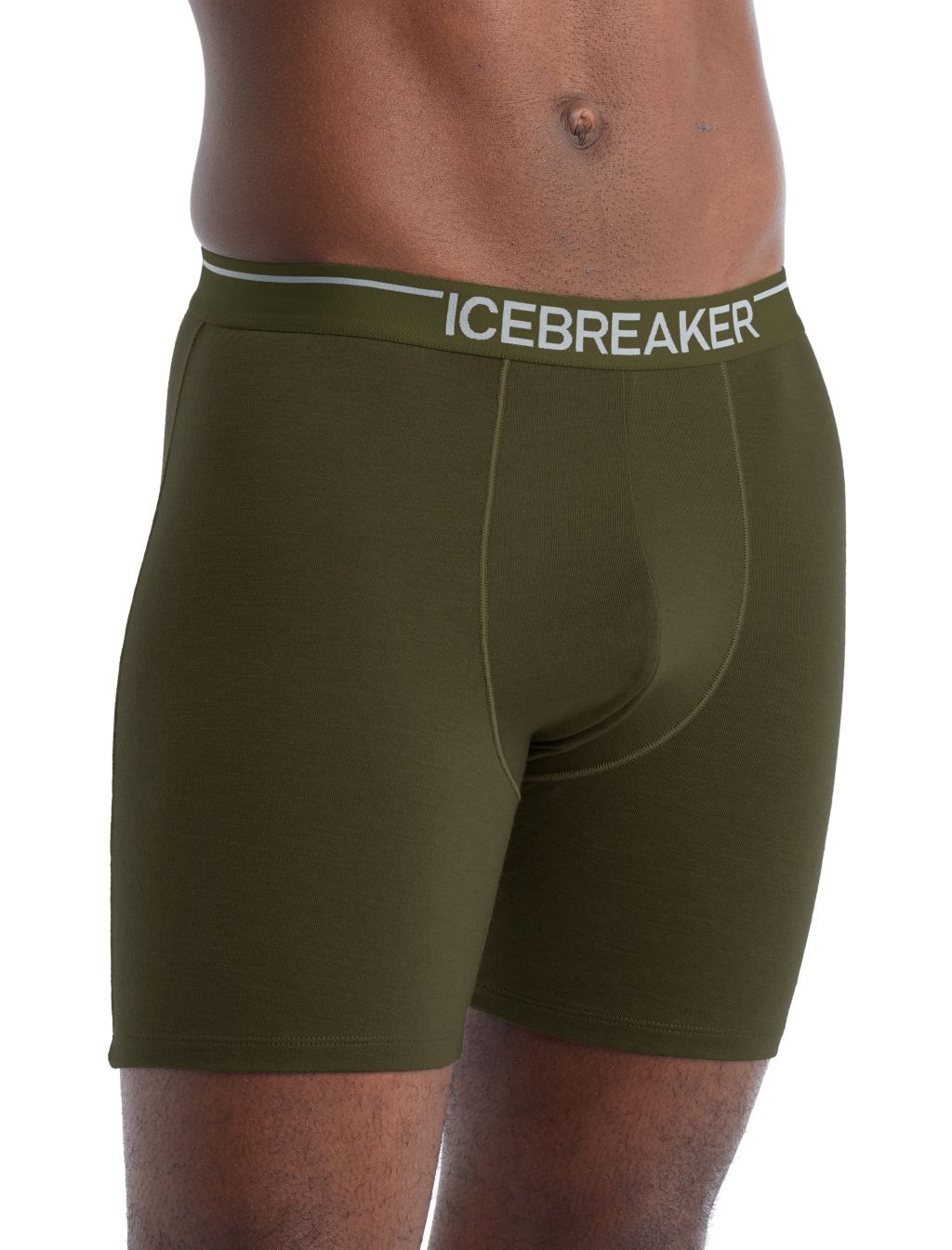 Pánské merino boxerky ICEBREAKER Mens Anatomica Long Boxers, Loden velikost: L