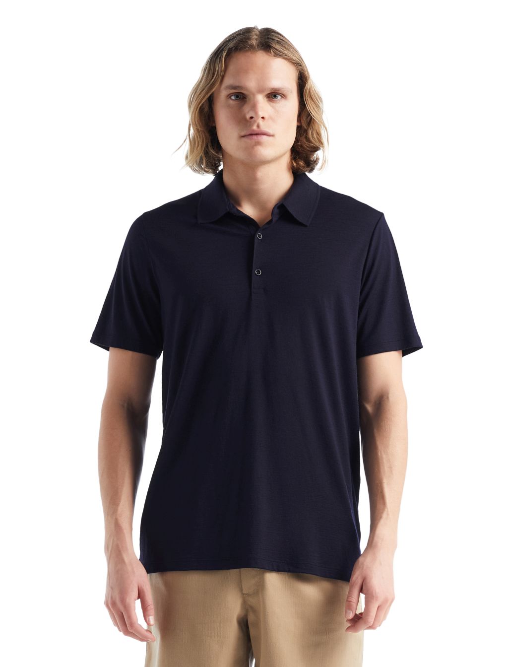 Pánské merino polo triko ICEBREAKER Mens Tech Lite II SS Polo, Midnight Navy velikost: M