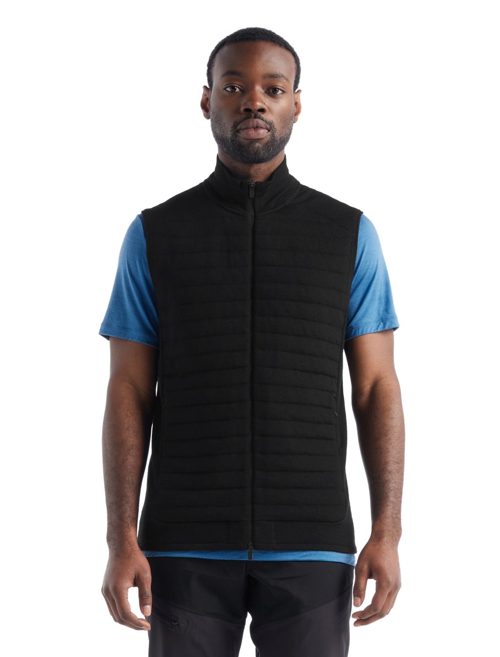 Pánská merino vesta ICEBREAKER Mens ZoneKnit Insulated Vest, Black velikost: XXL