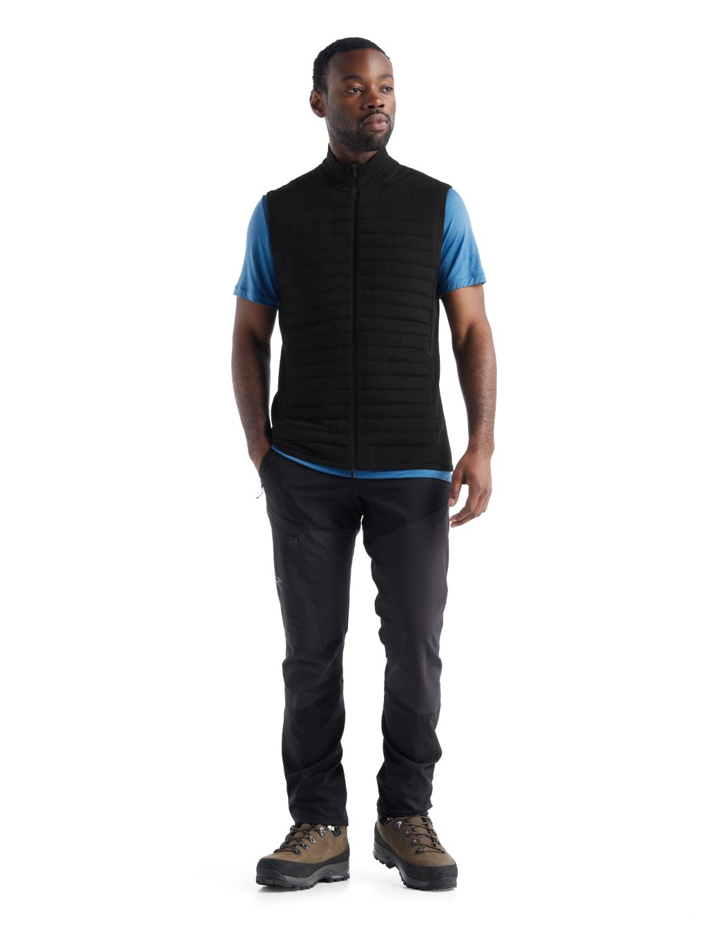 Pánská merino vesta ICEBREAKER Mens ZoneKnit Insulated Vest, Black velikost: XXL