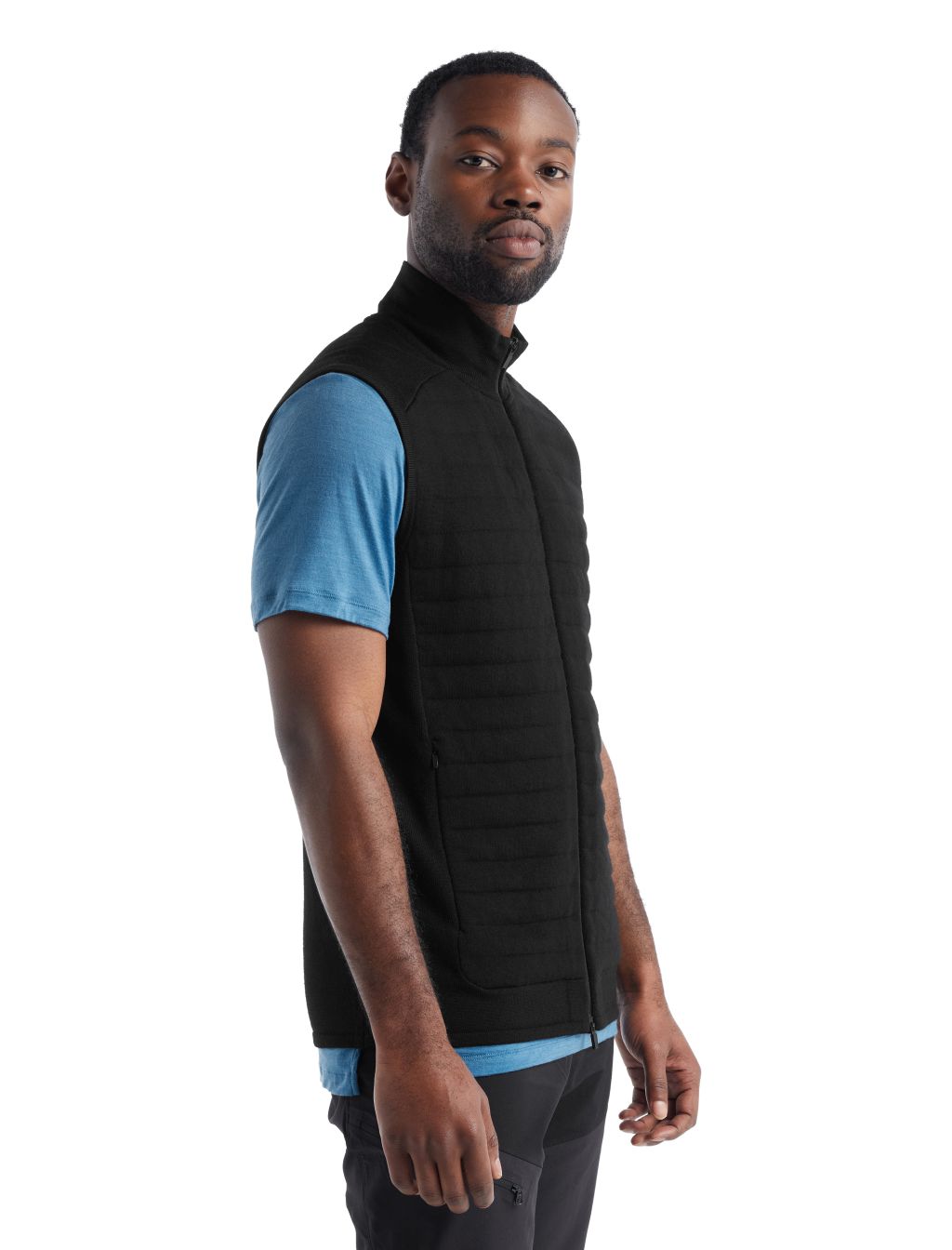 Pánská merino vesta ICEBREAKER Mens ZoneKnit Insulated Vest, Black velikost: XXL