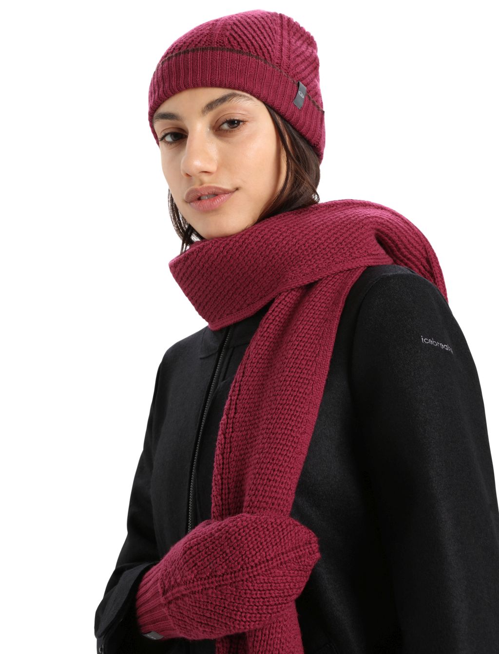 Čepice ICEBREAKER Adult Waypoint Beanie, Cherry/Espresso velikost: OS (UNI)