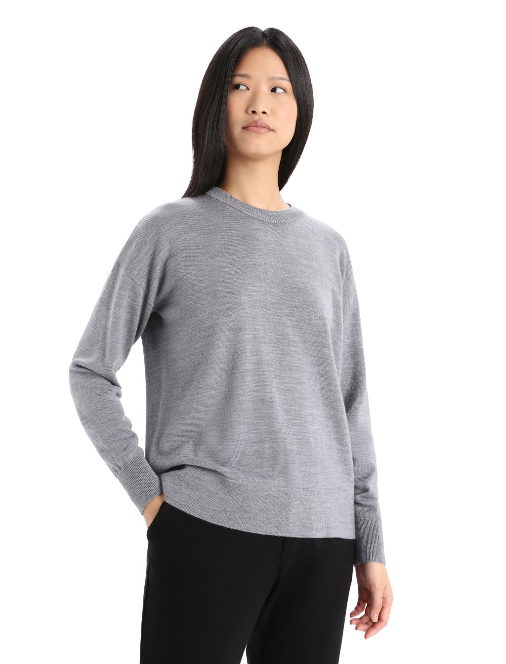 Dámský svetr ICEBREAKER Wmns Shearer Crewe Sweater, Gritstone Heather velikost: XS