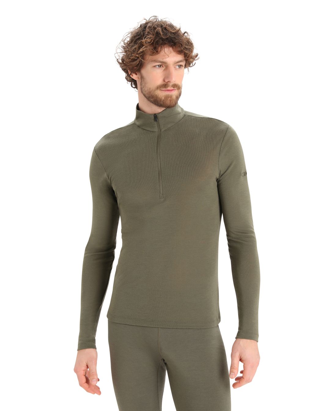 Pánské triko dlouhý rukáv, 1/2 zip ICEBREAKER Mens 175 Everyday LS Half Zip, Loden velikost: S