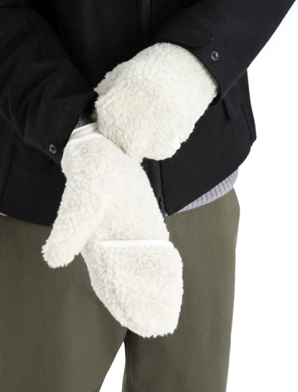 Rukavice ICEBREAKER Adult ICL RealFleece™ Sherpa Mittens, Ecru Heather velikost: L