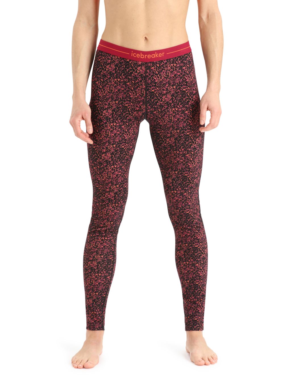 Dámské spodky ICEBREAKER Wmns 200 Oasis Leggings Lichen, Black/Cherry/Flash/Aop velikost: XS