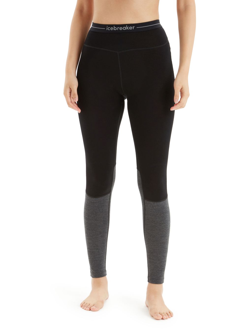 Dámské spodky ICEBREAKER Wmns ZoneKnit™ 260 Leggings, Black/Jet Heather/Cb velikost: XL