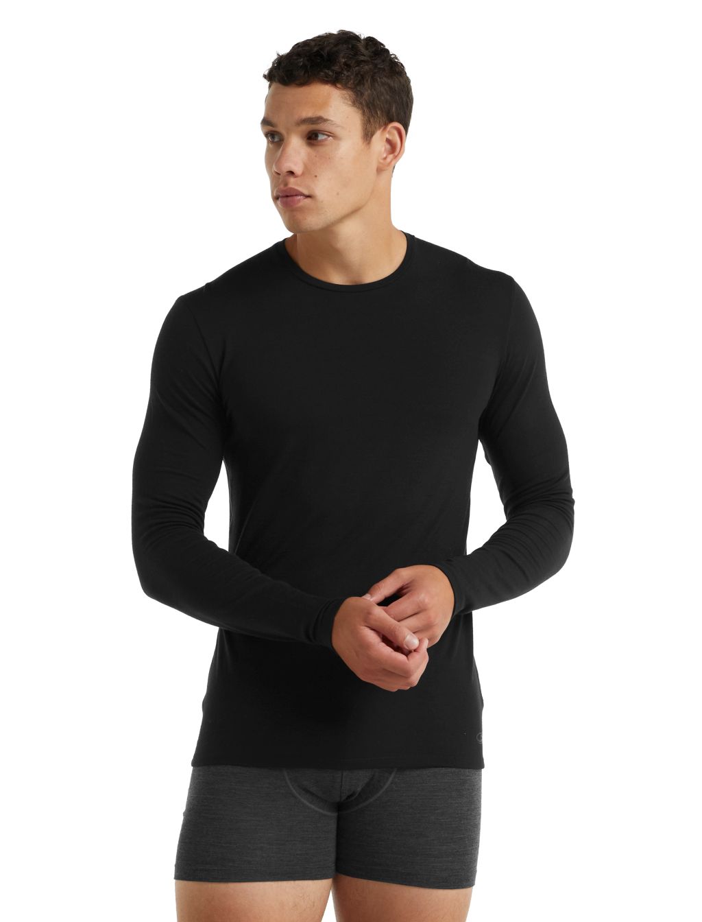 Pánské triko ICEBREAKER Mens Anatomica LS Crewe, Black velikost: M