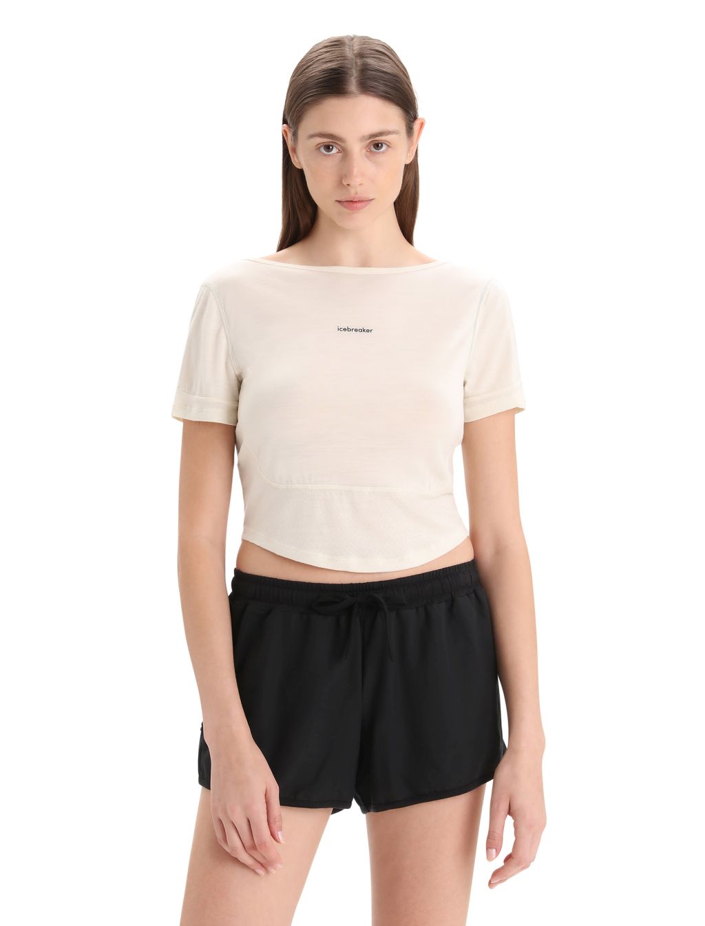 Dámské merino triko krátký rukáv ICEBREAKER Wmns ZoneKnit SS Scoop Back Tee, Chalk velikost: M