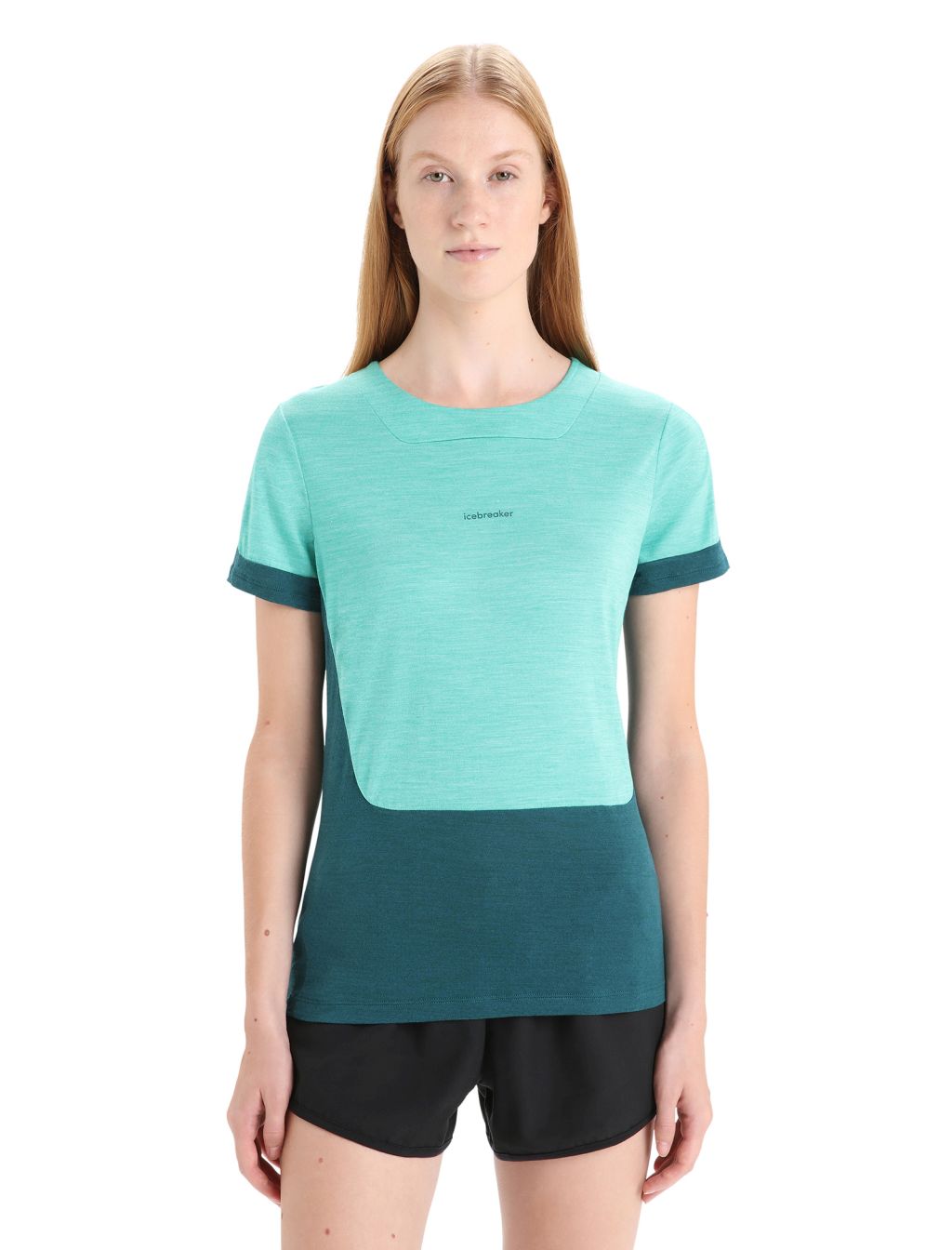 ICEBREAKER Wmns ZoneKnit SS Tee, Fresh Heather/Green Glory velikost: XS