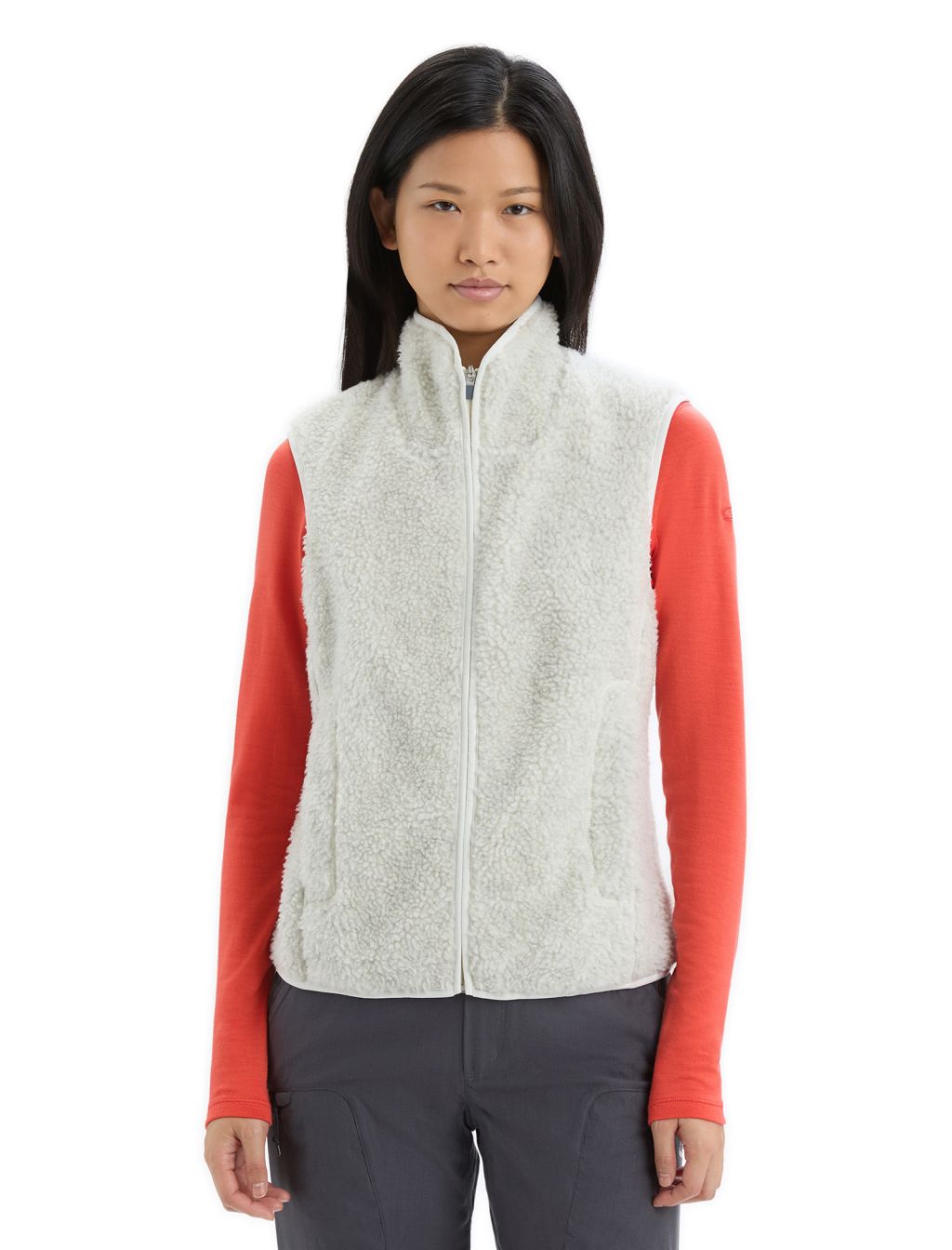 ICEBREAKER Wmns RealFleece High Pile Vest, Ecru Heather velikost: M