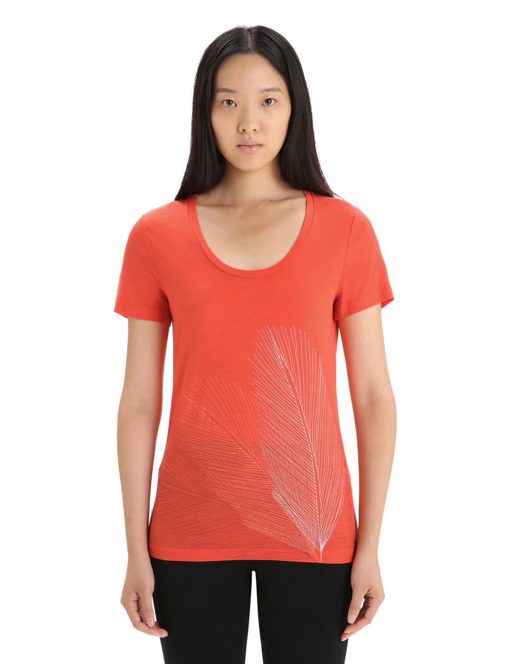 ICEBREAKER Wmns Tech Lite II SS Scoop Tee Plume, Vibrant Earth velikost: XS