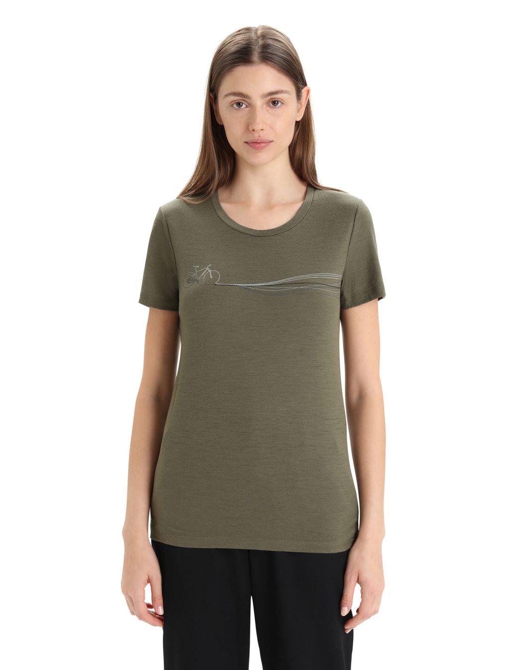 ICEBREAKER Wmns Tech Lite II SS Tee Cadence Paths, Loden velikost: S