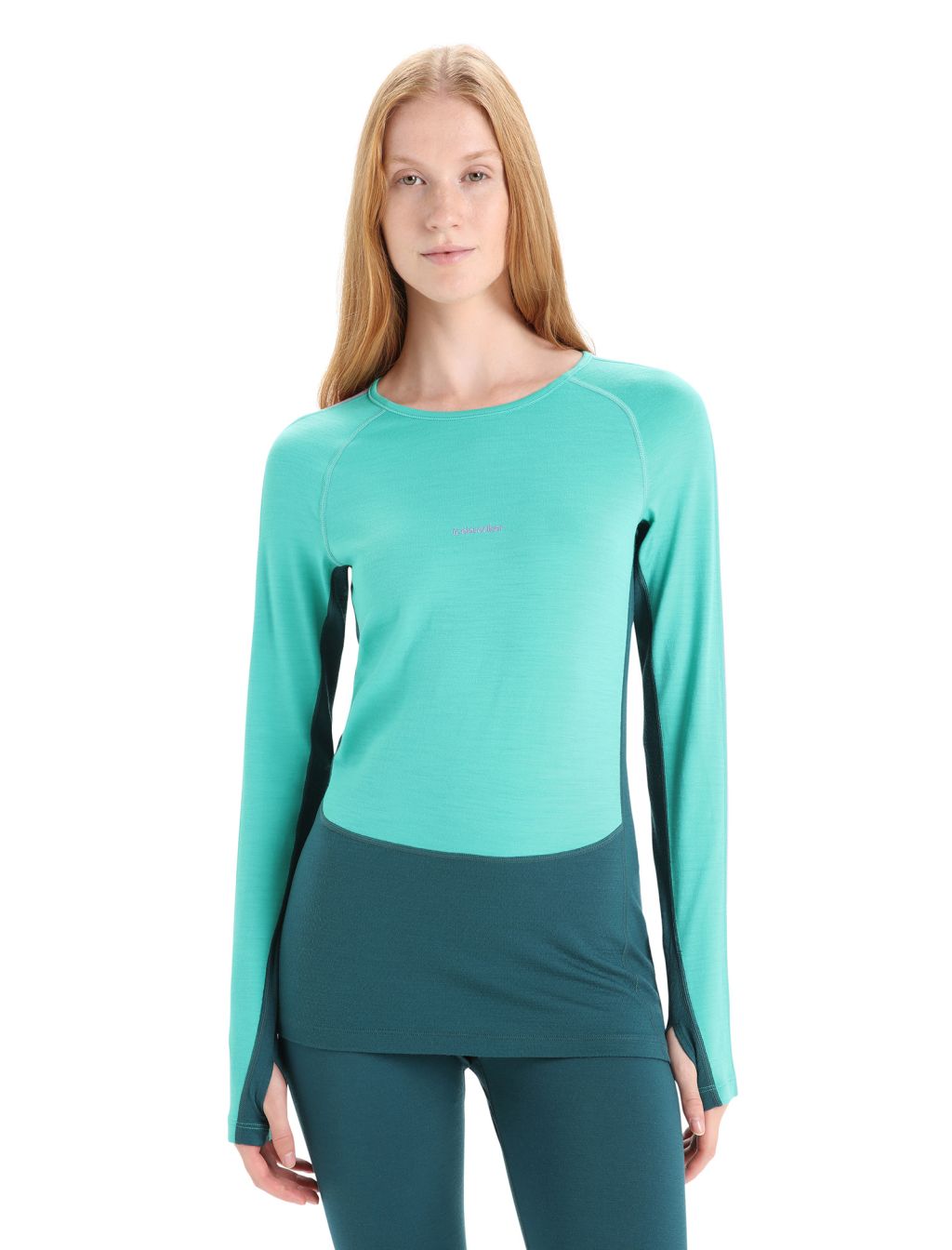 ICEBREAKER Wmns 200 ZoneKnit LS Crewe, Fresh/Green Glory velikost: XS